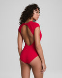 SPANXshape™ Swim Pique High Neck Short Sleeve One-Piece