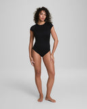 SPANXshape™ Swim Pique High Neck Short Sleeve One-Piece